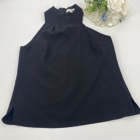 MILLY Preston Cady Asymmetric Halter Top Dressy Black Small NWOT - Picture 4 of 14
